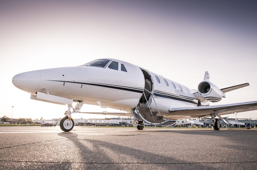 Government charter flight jet sitting on the tarmac at Perth Airport, Australia